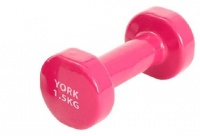 Гантель виниловая "York" 1.5 кг (розовая)  B31376 YGB100